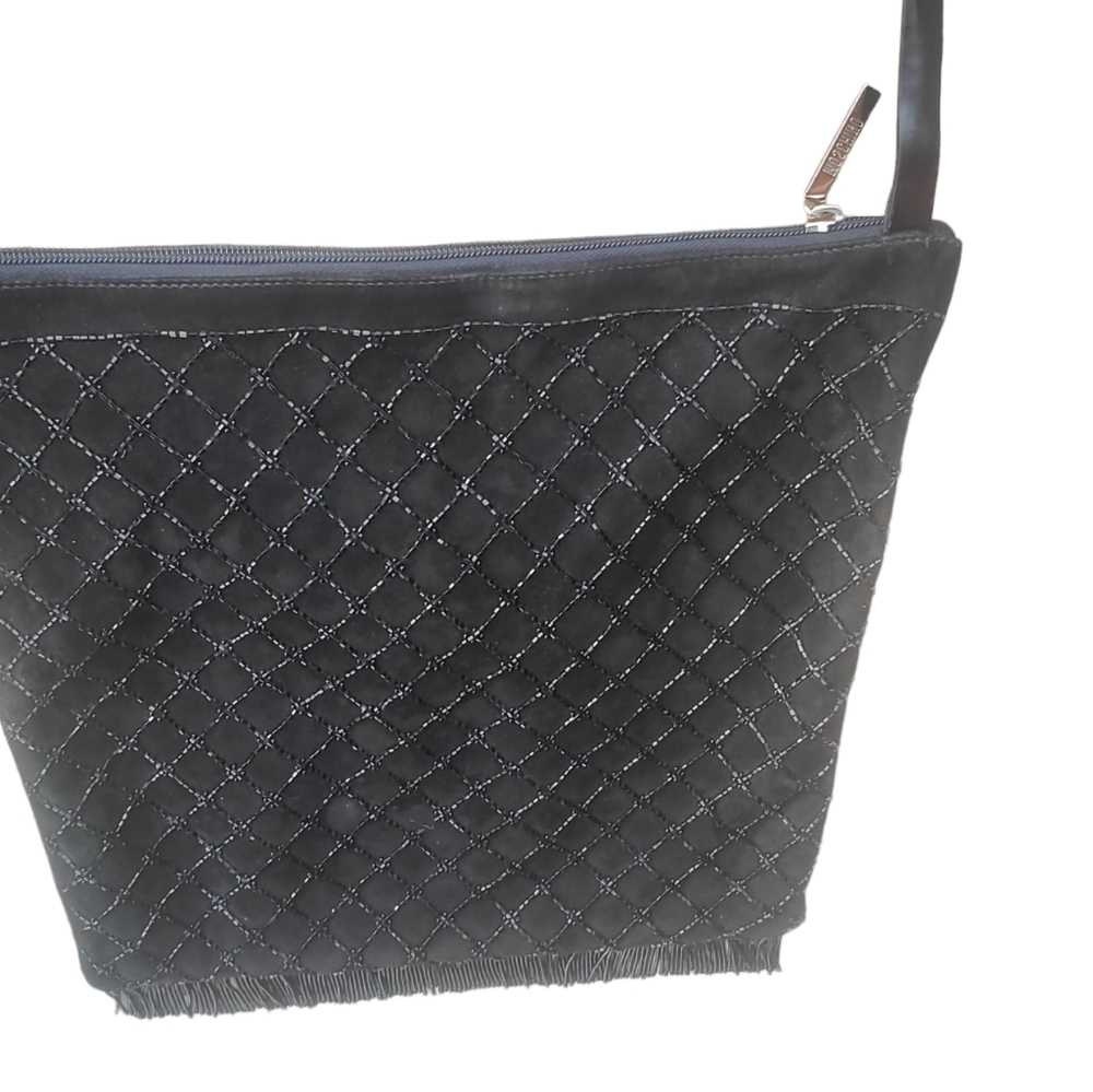 Vintage Moschino Borse Tracolla Black Beaded Suede Purse - Picture 2 of 10